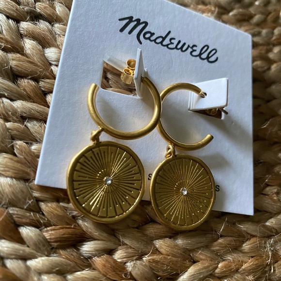 Madewell Coin Charm Earrings OS NWT - Picture 2 of 3